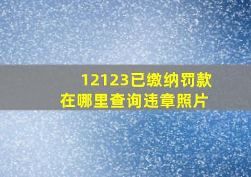 12123已缴纳罚款 在哪里查询违章照片